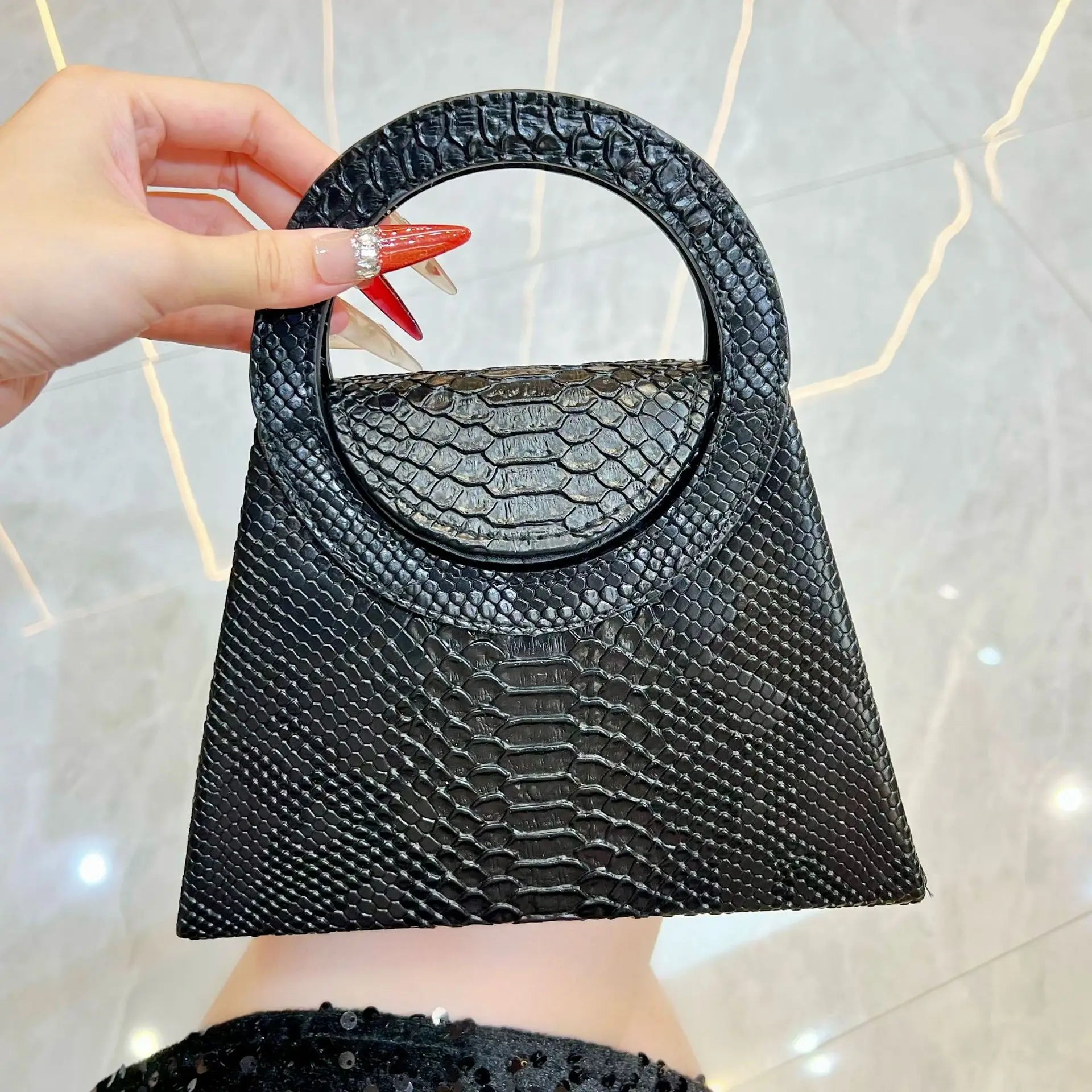 Sac à Main Carré Urbain Chic — Bandoulière PU Fermeture Magnétique