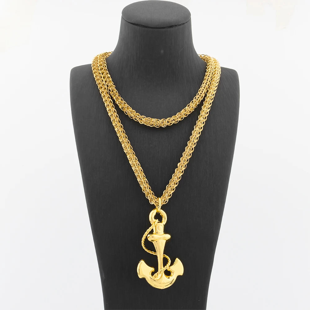 Collier Pendentif Carte d'Afrique – Plaqué Or 18K – Chaîne 100 cm – Mixte