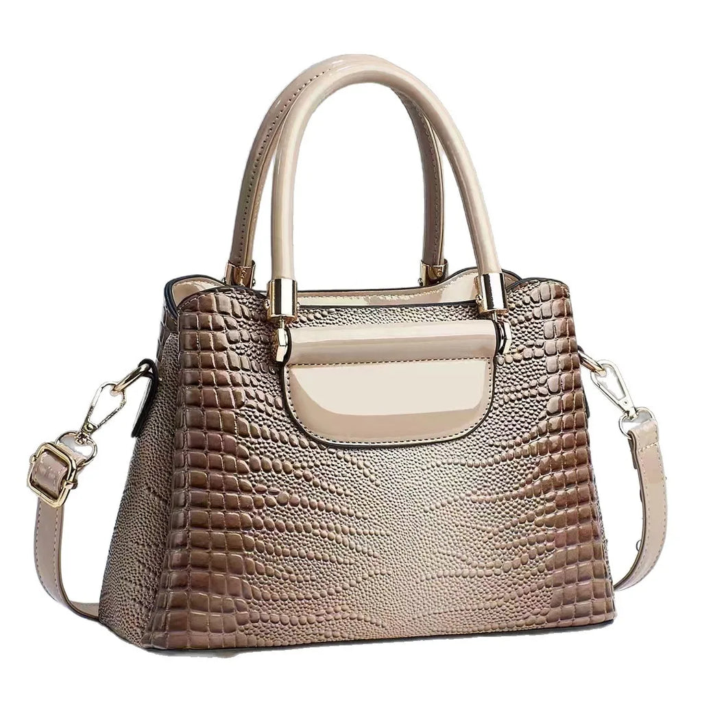 Sac Bandoulière Crocodile Rétro Style Motard — Grande Capacité Luxe Femme