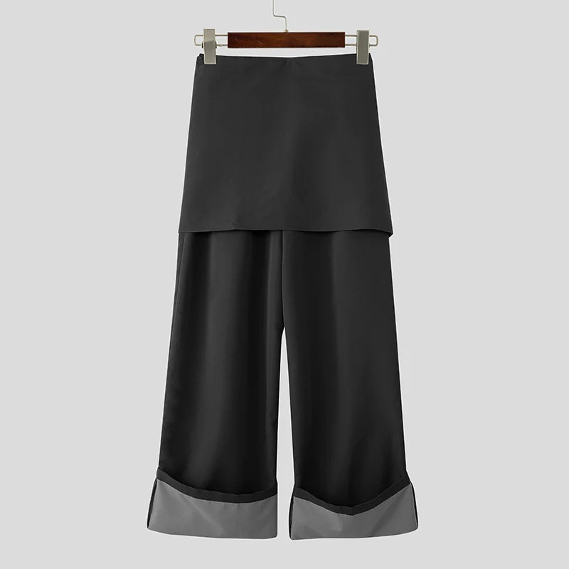 Pantalon Jogger Patchwork Streetwear — Taille Élastique, Coupe Ample à Lacets | INCERUN 2026