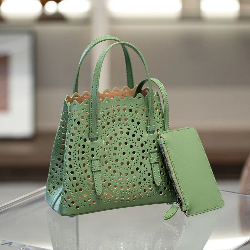 Sac Fourre-Tout Femme Style Niche Rétro – Cuir Véritable Grande Capacité