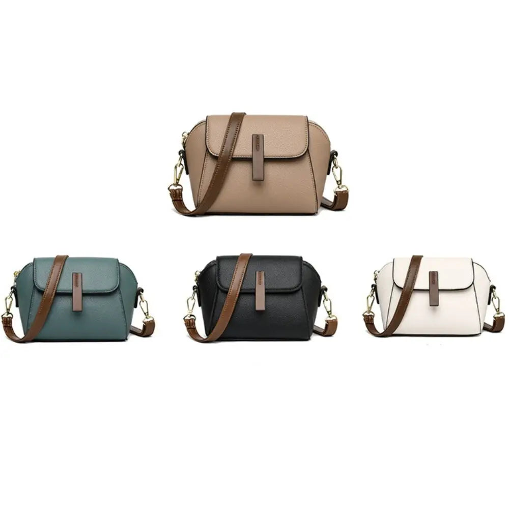 Sac Seau en Cuir Véritable — Sacoche Bandoulière Luxe Couleur Unie