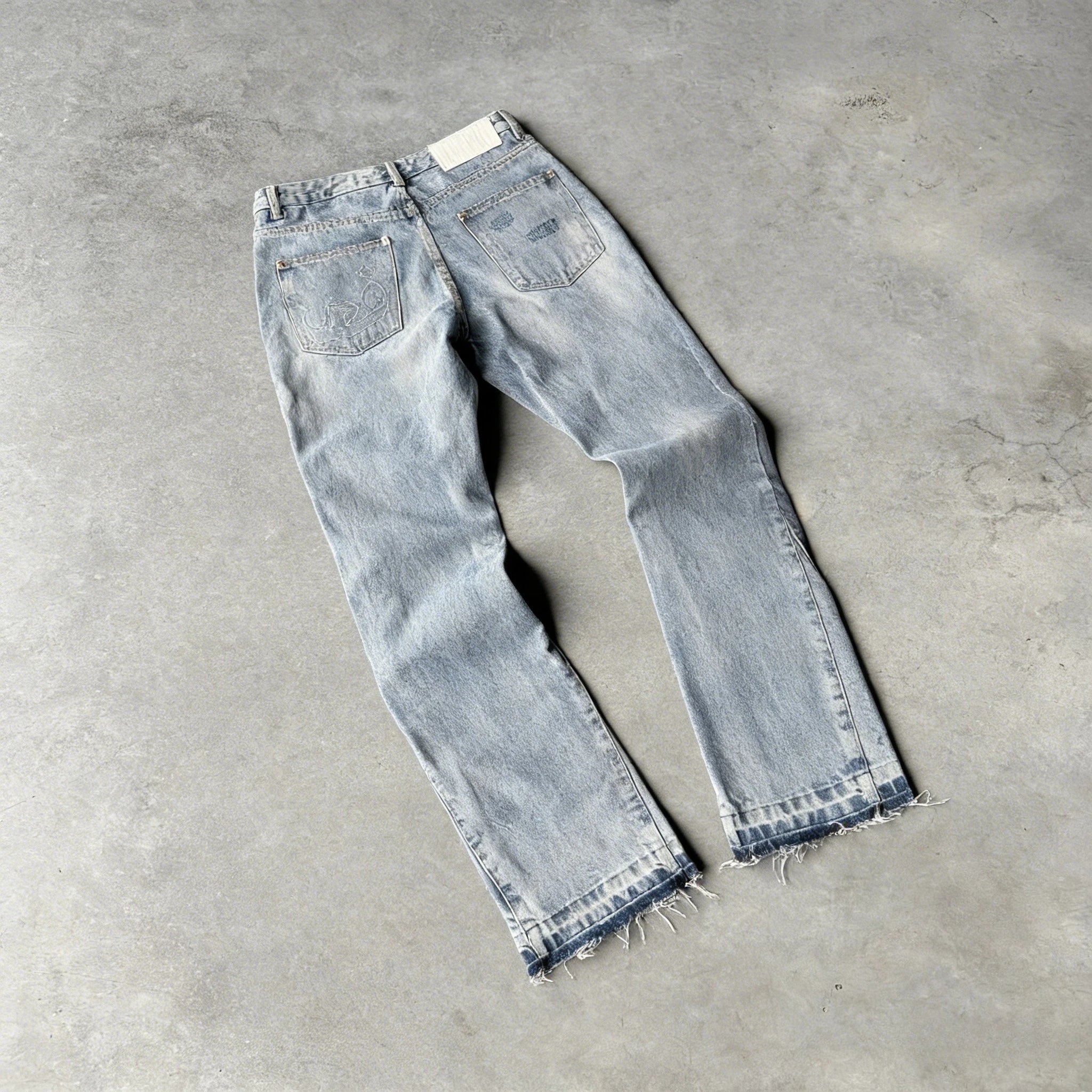 Jean Slim Fit Y2K Vintage Frangé Micro Évasé Harajuku Hip Hop — Unisexe Gothique BiggOrange