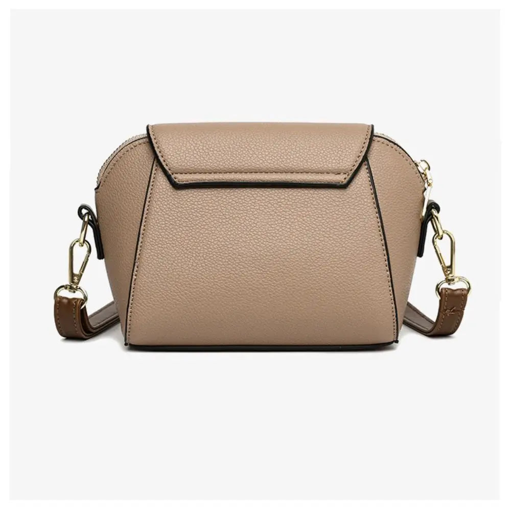 Sac Seau en Cuir Véritable — Sacoche Bandoulière Luxe Couleur Unie