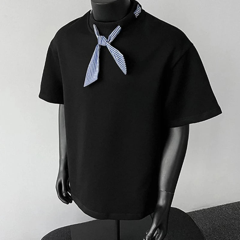 T-Shirt Col Rond Manches Courtes — Style Marin Premium, Collection Été Urbaine Couple