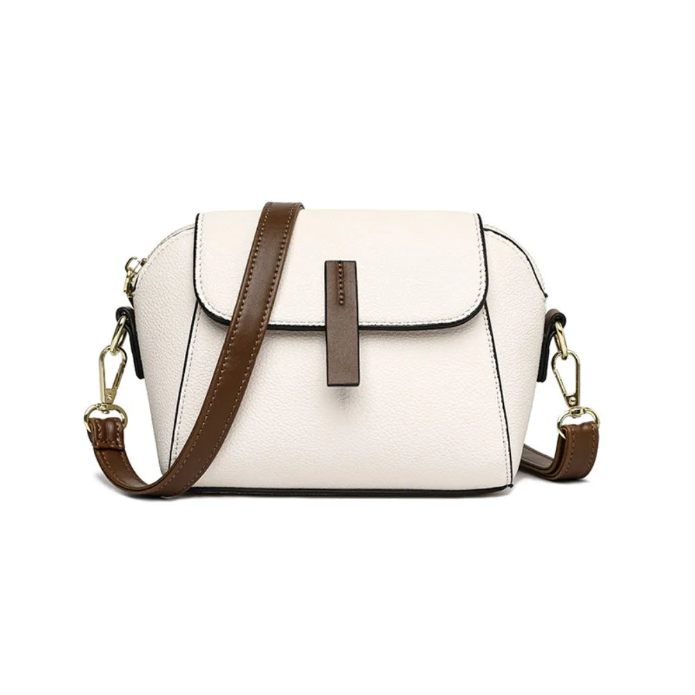 Sac Seau en Cuir Véritable — Sacoche Bandoulière Luxe Couleur Unie