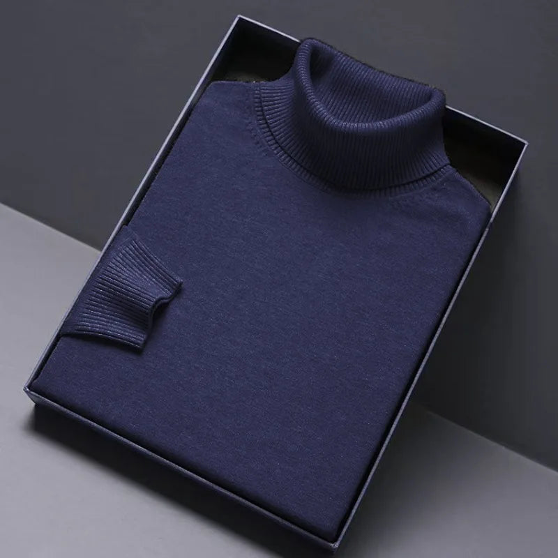 Pull Col Roulé Homme Luxe — Coupe Longue Couleur Unie Chaud Streetwear Minimaliste | ANIMAL GAME