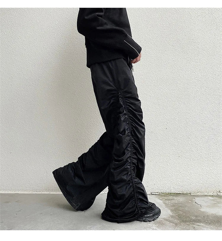 Pantalon Décontracté Homme — Style Sombre Froissé, Taille Élastique | Streetwear