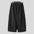 Pantalon Irrégulier Couleur Unie — Jambes Larges, Bouton, Streetwear Décontracté | INCERUN 2024