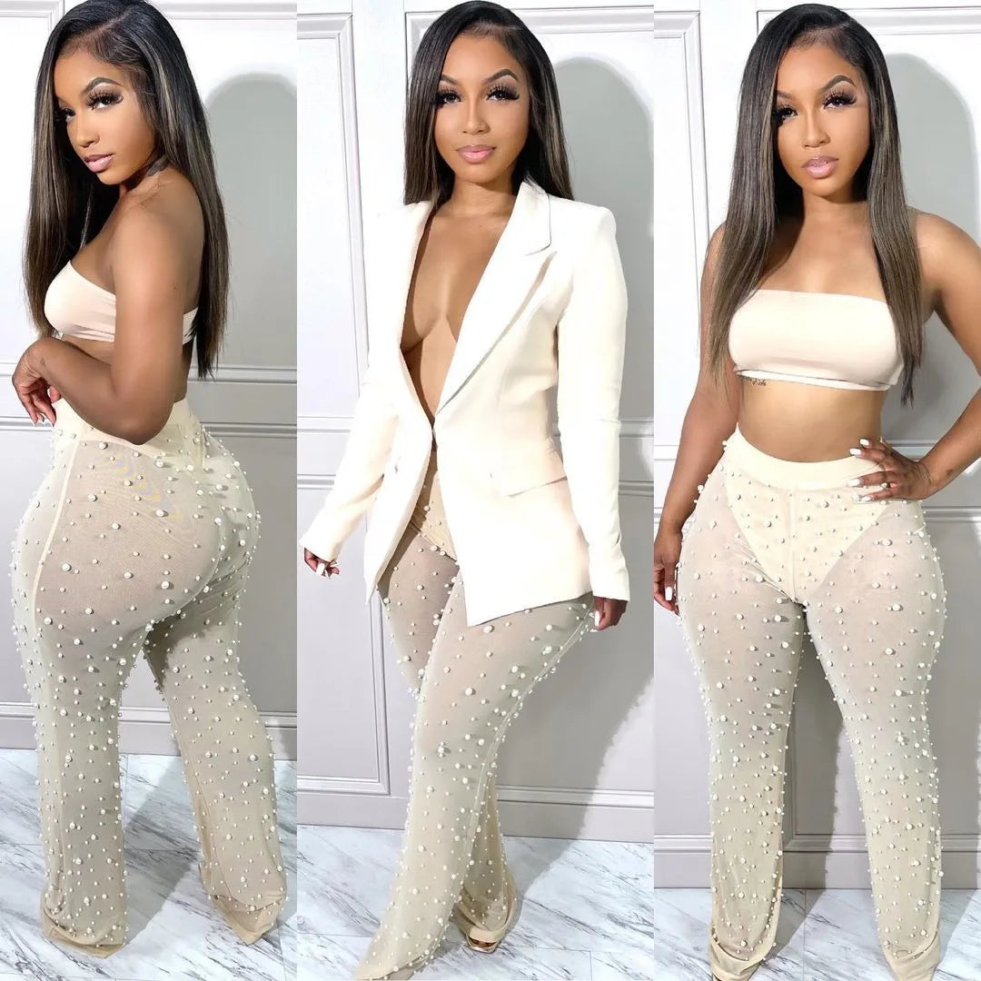 Ensemble 2 Pièces Élégant — Blazer Manches Longues Col Rabattu + Pantalon Jambes Larges Taille Élastique | naupang Automne Hiver 2025