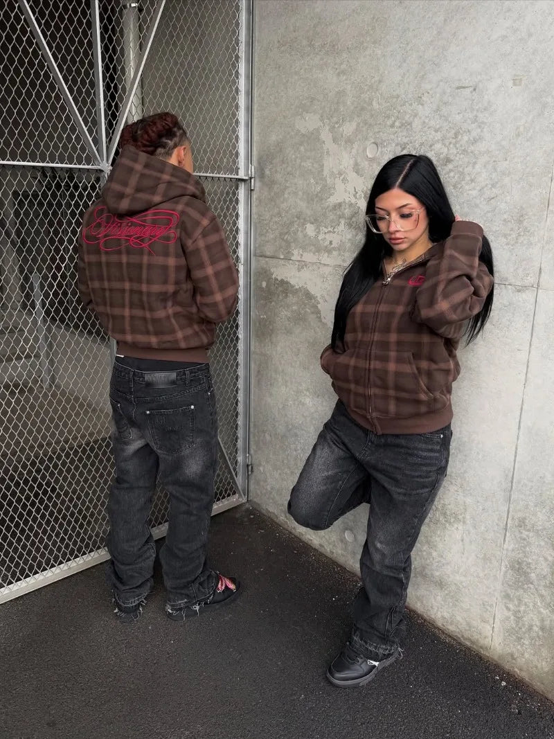 Jean Slim Fit Y2K Vintage Frangé Micro Évasé Harajuku Hip Hop — Unisexe Gothique BiggOrange