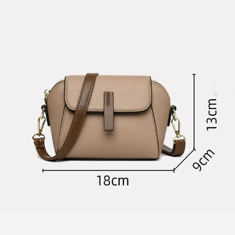 Sac Seau en Cuir Véritable — Sacoche Bandoulière Luxe Couleur Unie