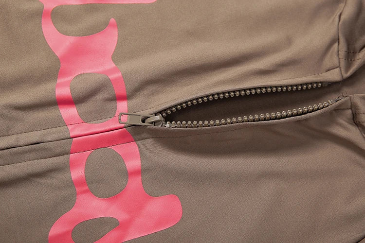 Ensemble 2 Pièces Survêtement Imprimé Lettres – Veste Zippée & Legging Stretch High Street | Femme