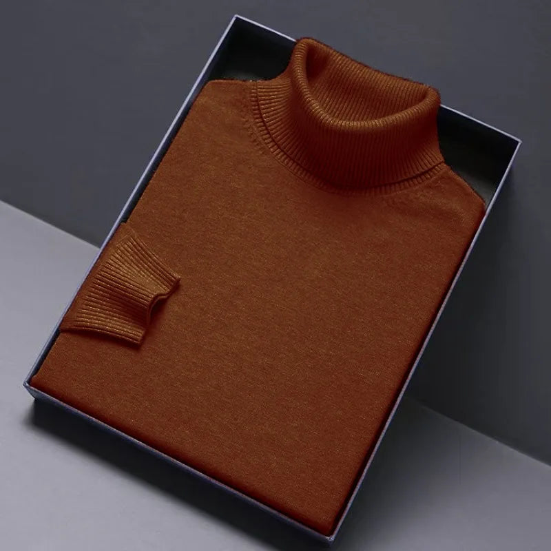 Pull Col Roulé Homme Luxe — Coupe Longue Couleur Unie Chaud Streetwear Minimaliste | ANIMAL GAME