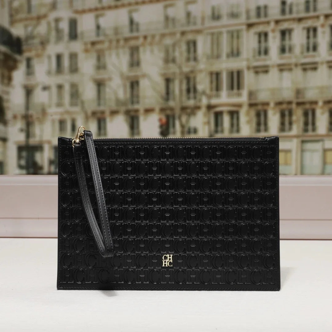 Sac Fourre-Tout Plat en Cuir Véritable — Accessoire Luxe Classique Femme