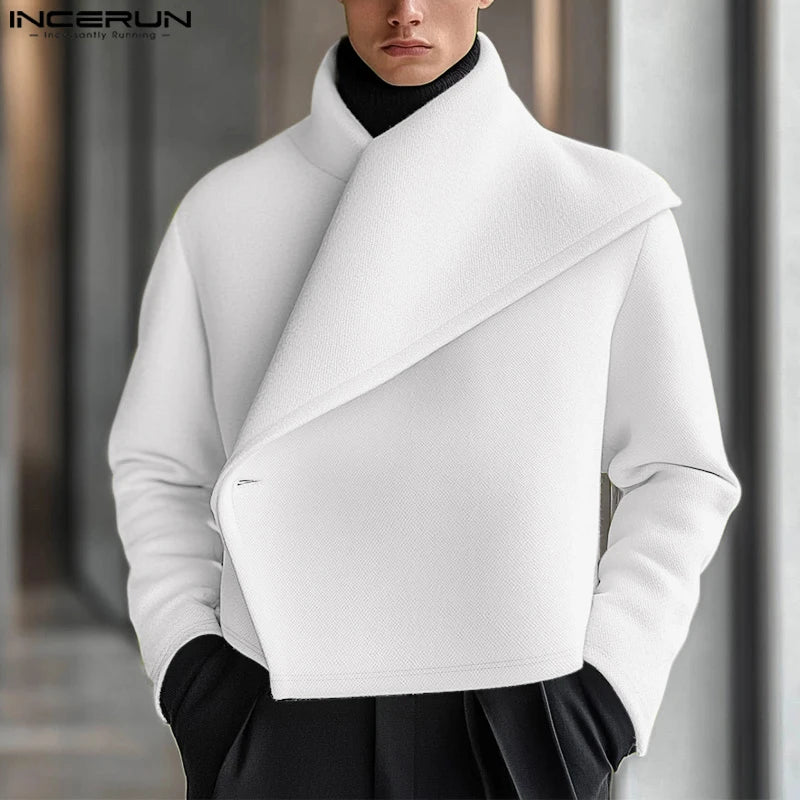 Veste Déconstruite Manches Longues — Couleur Unie, Style Décontracté Élégant | INCERUN 2025
