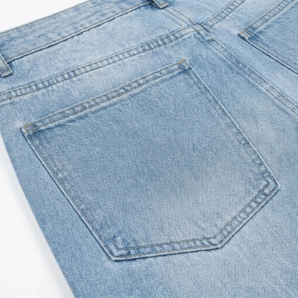 Short en Jean Vintage Y2K – Brodé Fleurs de Cerisier Streetwear Délavé | Unisexe Été