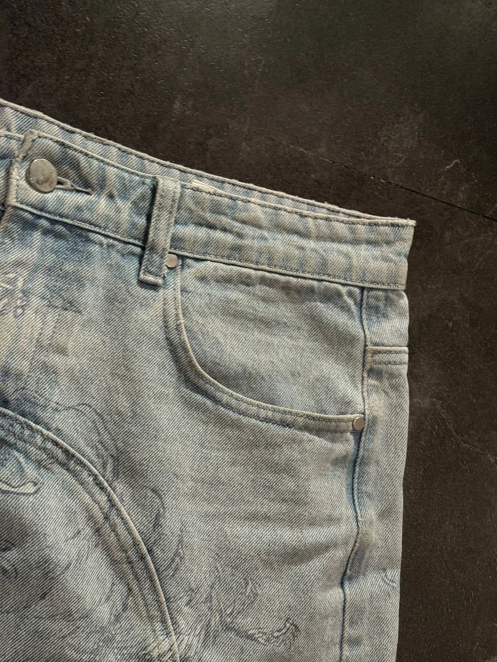 Jean Baggy Droit Y2K Ange Cupidon Unisexe — 100% Coton Lavé Pierre Streetwear BiggOrange