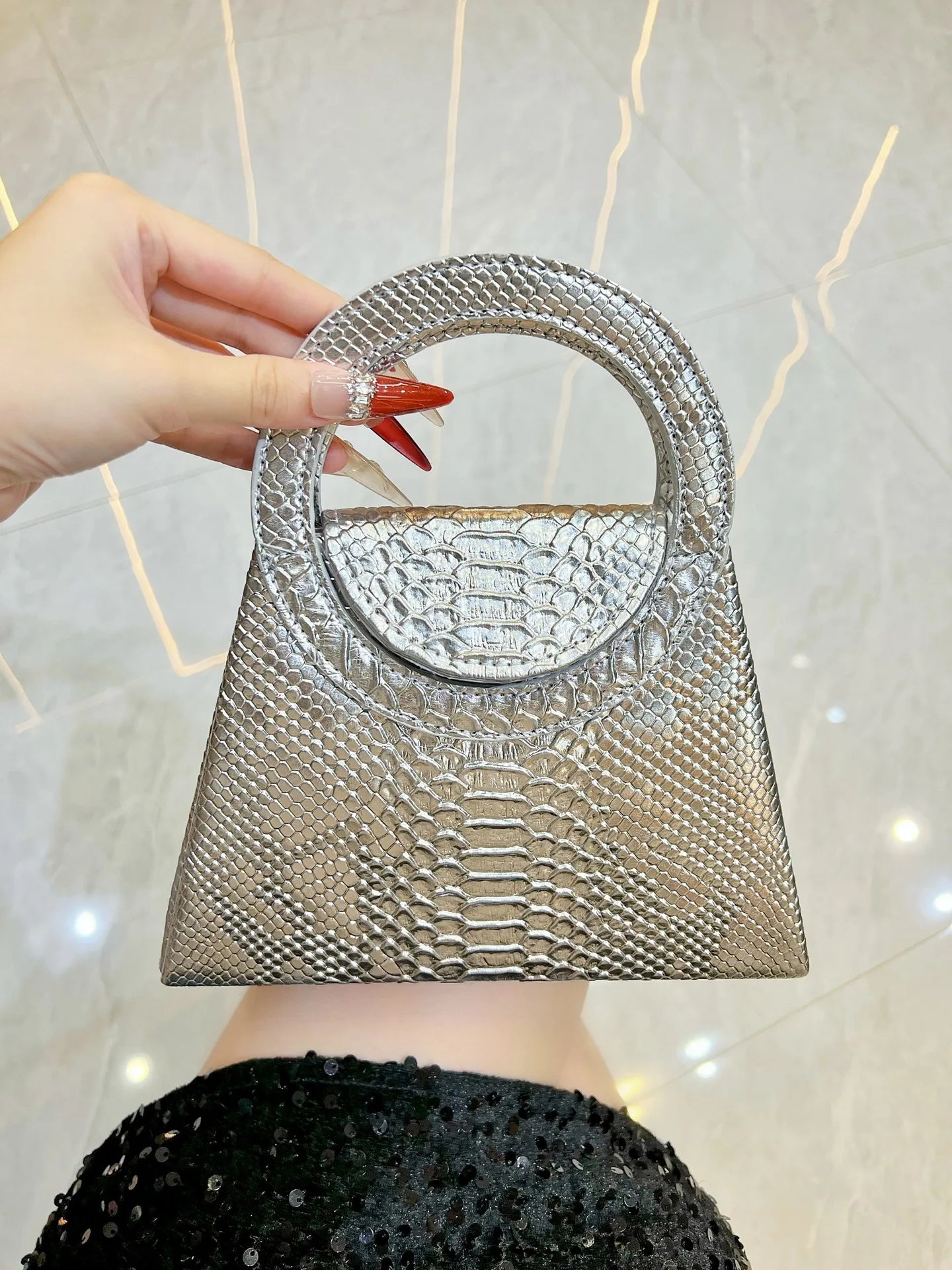 Sac à Main Carré Urbain Chic — Bandoulière PU Fermeture Magnétique