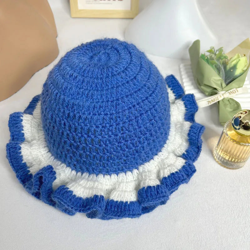 Chapeau Seau Conique Crocheté à la Main – Bob Pêcheur Élégant | Protection Solaire Femme