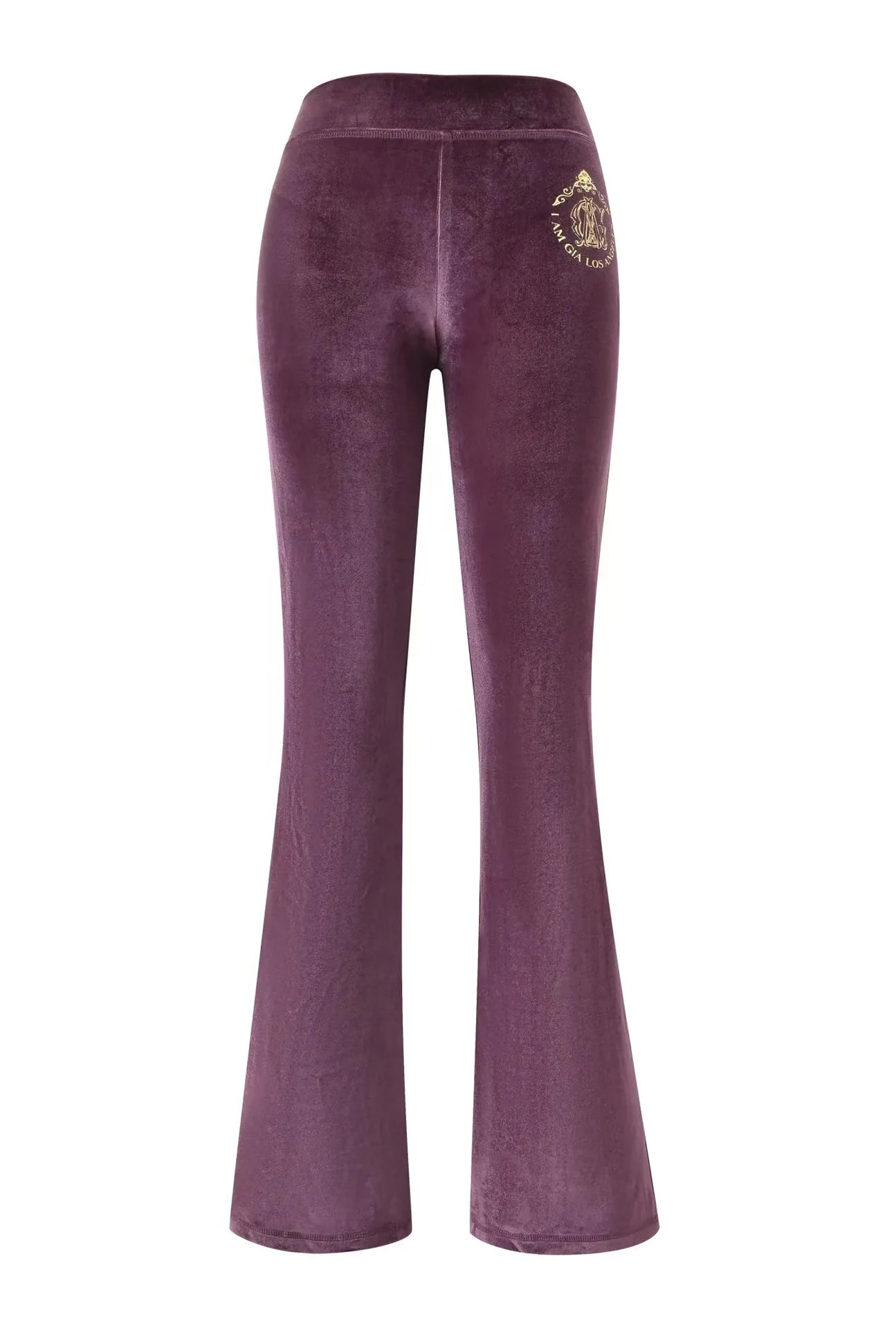 Nouvel ensemble minimaliste confortable GIA : veste à capuche zippée en velours et pantalon ample coupe slim en bleu