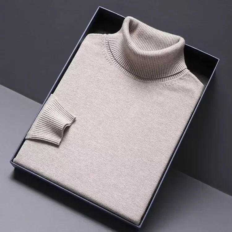 Pull Col Roulé Homme Luxe — Coupe Longue Couleur Unie Chaud Streetwear Minimaliste | ANIMAL GAME