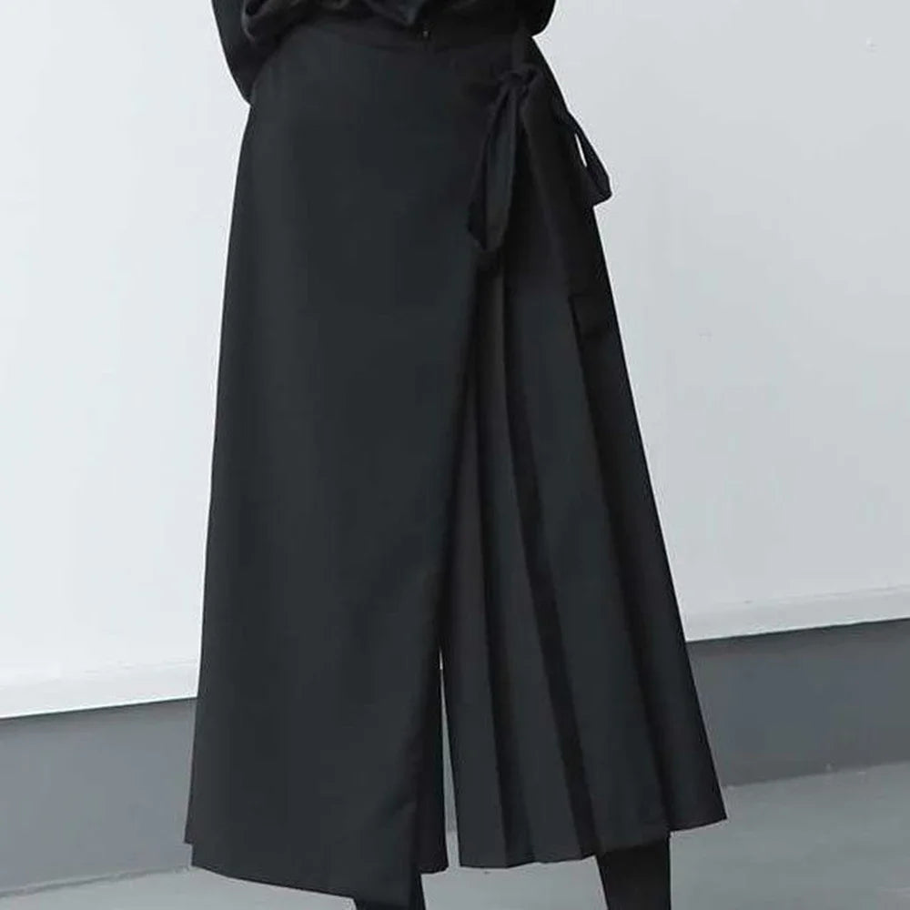 Pantalon Plissé Double Couche — Jambes Larges, Taille Haute, Coupe Droite Unisexe | CEENIU