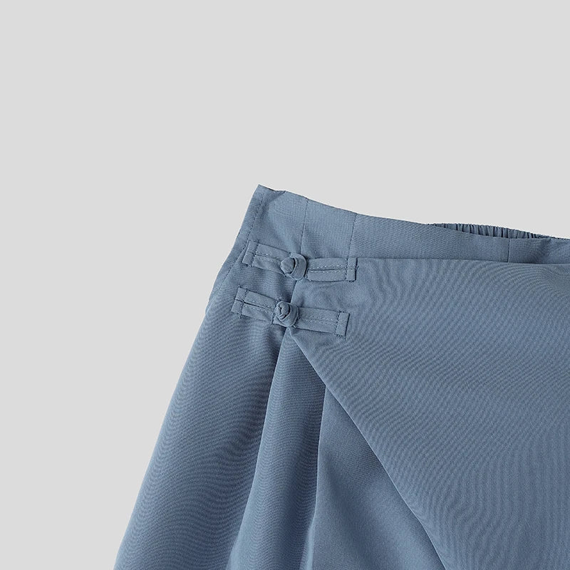 Pantalon Large Couleur Unie — Coupe Irrégulière, Streetwear Décontracté | INCERUN 2026