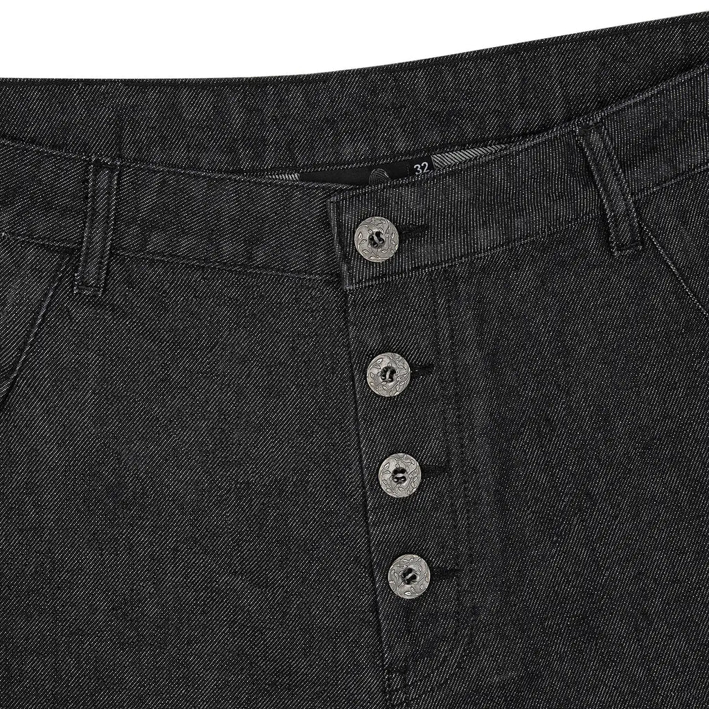Short en Jean Vintage Y2K – Brodé Fleurs de Cerisier Streetwear Délavé | Unisexe Été