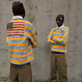 T-shirt Manches Longues Col Rond Unisexe — Style Harajuku Hip Hop Broderie Lettre Patchwork Rayures Graphiques Y2K | ANHUHU