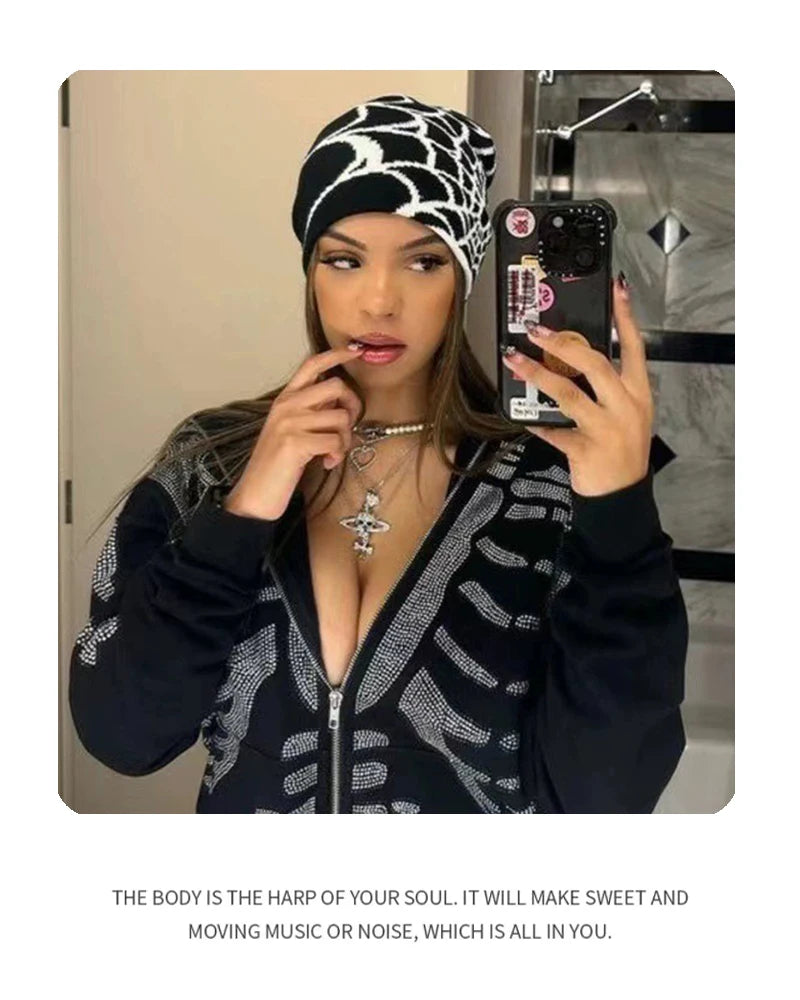 Bonnet en Laine avec Lettres – Style Hip-Hop Y2K Unisexe | Chaud & Tendance Automne Hiver
