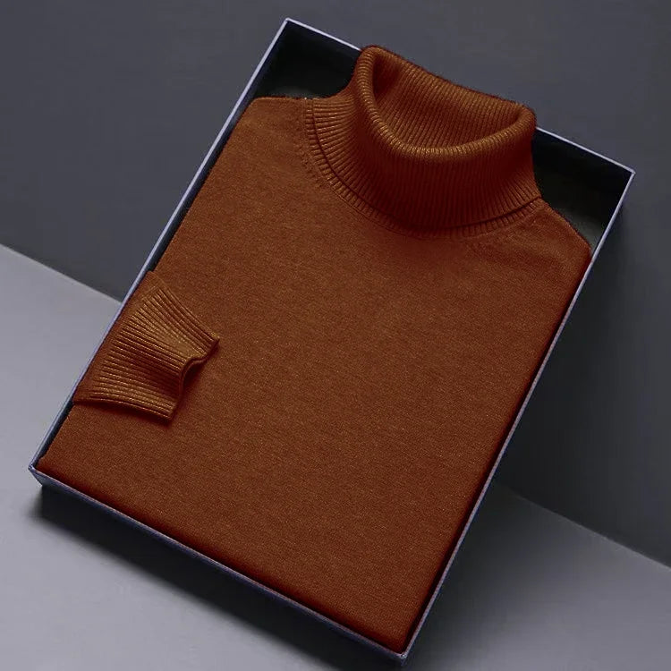 Pull Col Roulé Homme Luxe — Coupe Longue Couleur Unie Chaud Streetwear Minimaliste | ANIMAL GAME