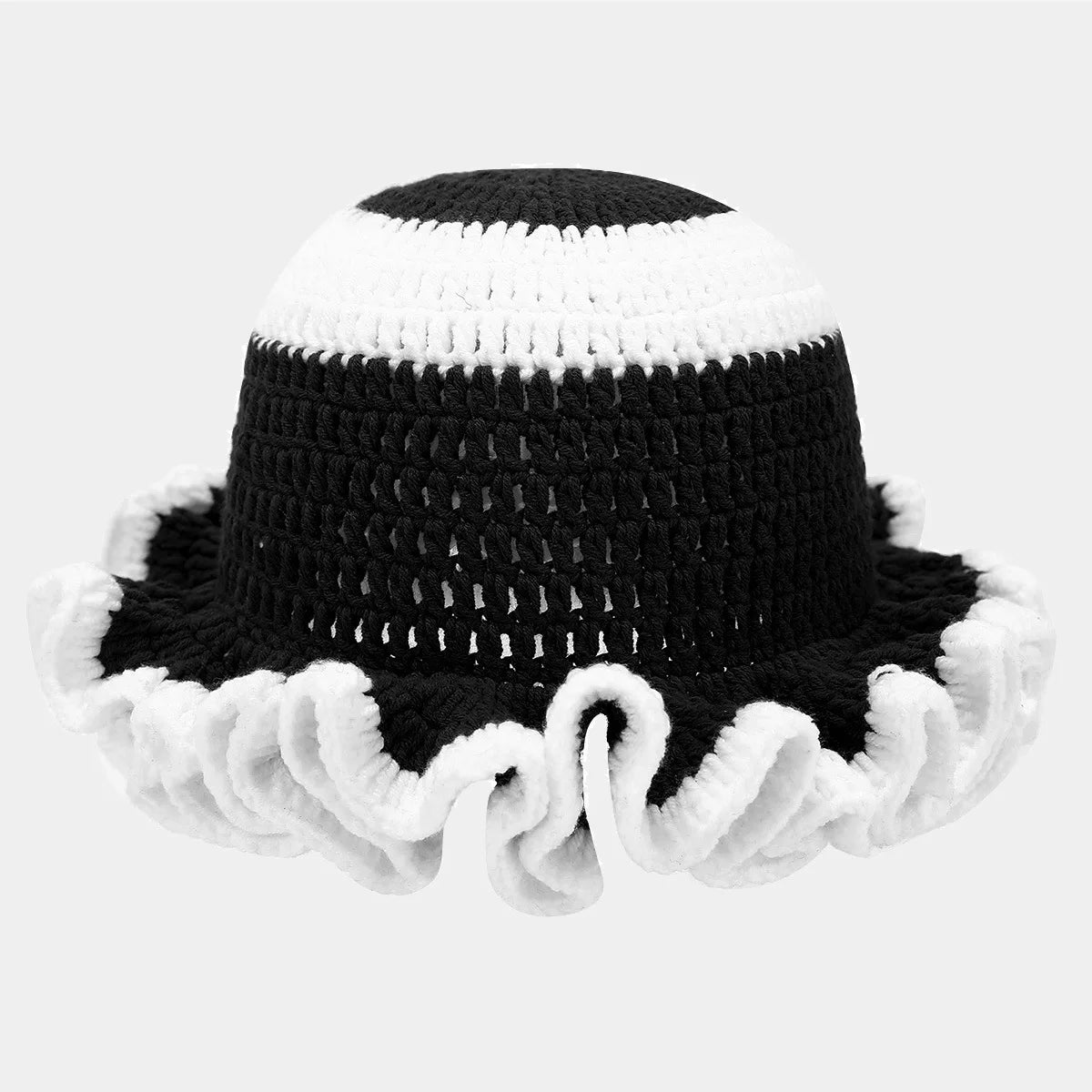Bob Tricoté Crochet Main — Volants Colorés Tendance Chaud Luxe Artisanal Femme Hiver | CALURIRI