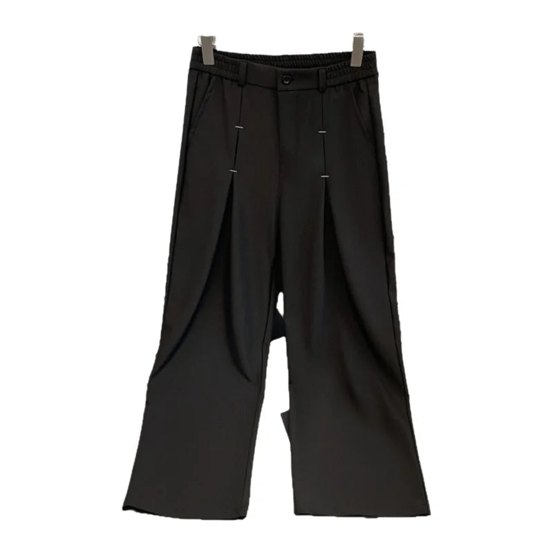 Pantalon Ample Jambes Larges Vintage — Rivets, Plis, Taille Haute, Style Américain | Homme