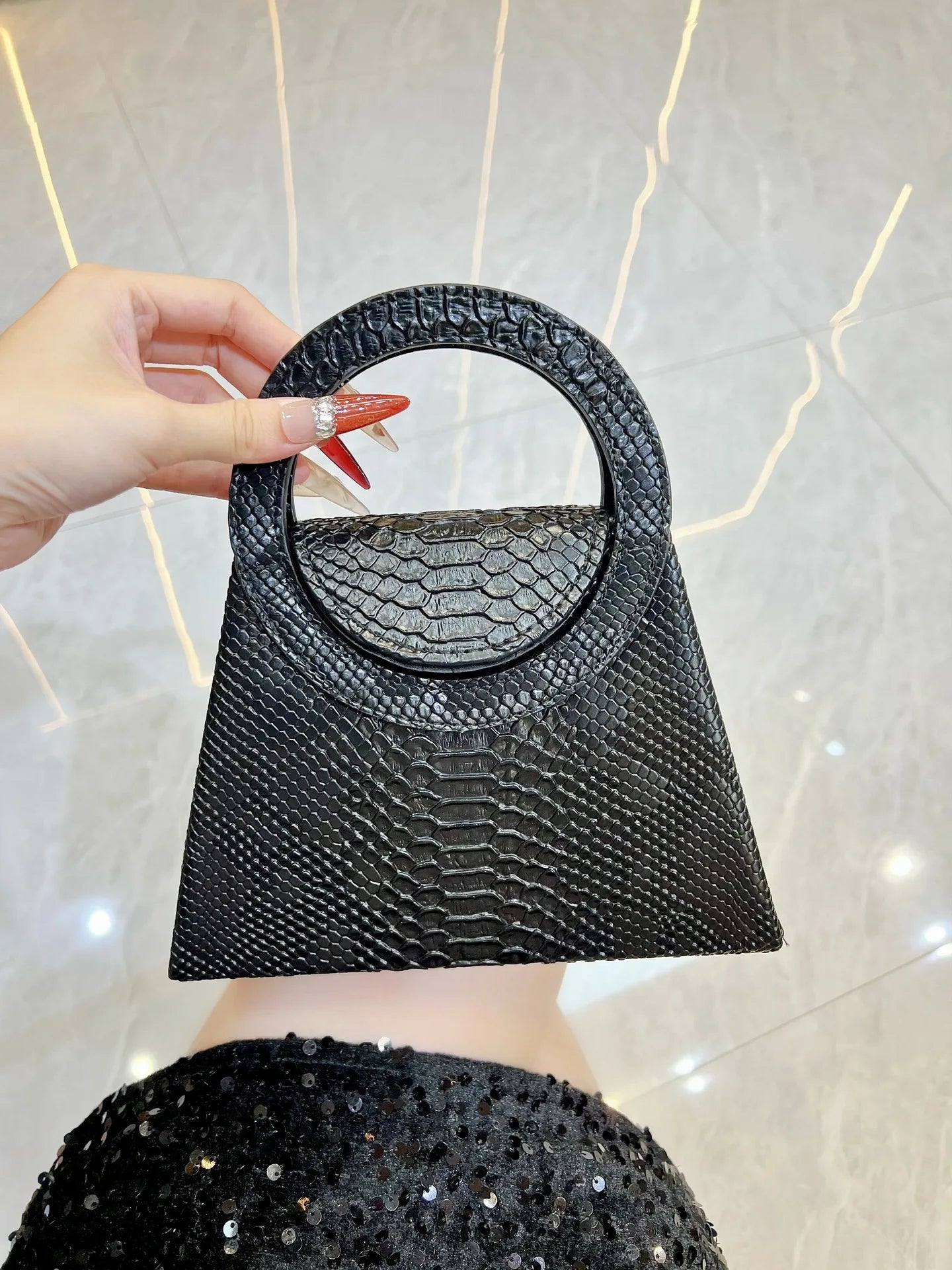 Sac à Main Carré Urbain Chic — Bandoulière PU Fermeture Magnétique