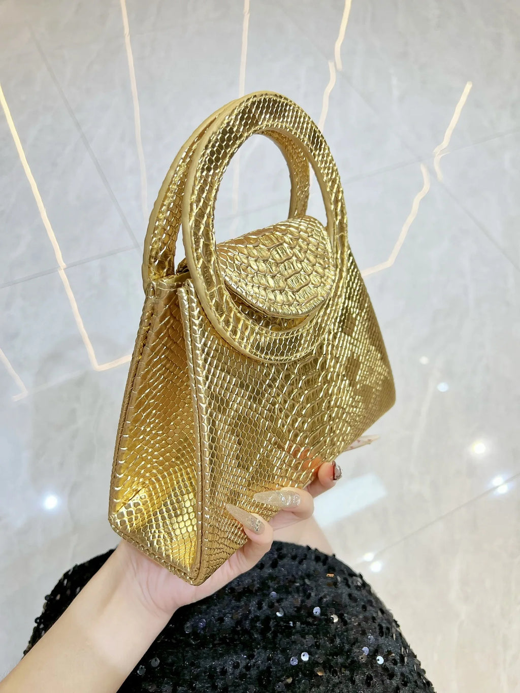 Sac à Main Carré Urbain Chic — Bandoulière PU Fermeture Magnétique