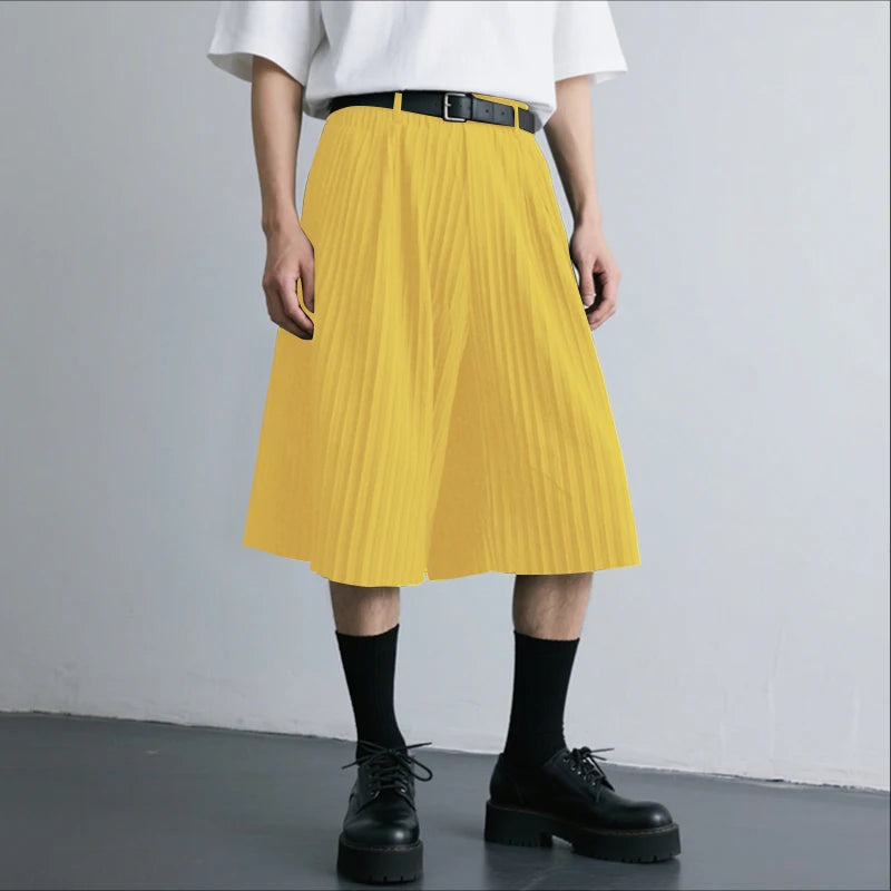 Short Jogger Couleur Unie — Taille Élastique, Jambe Large, Streetwear Ample | INCERUN 2025