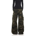 Pantalon Cargo Camouflage Délavé Rétro Américain — Jambe Large Multi-Poches Parachutiste Hip Hop