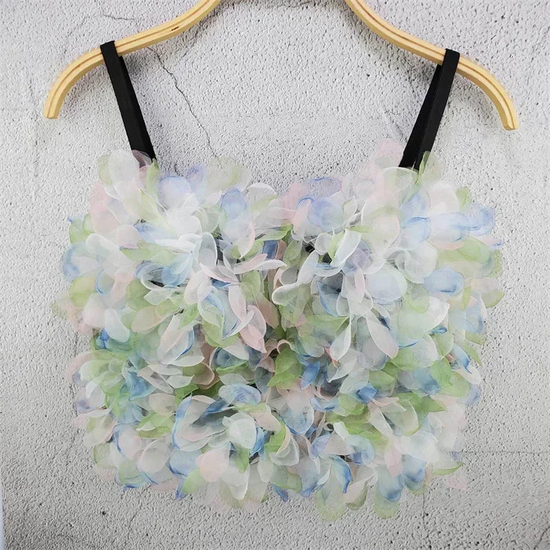 Top Corset Court Sexy Y2K Club Décor Perles — Camisole Shaper Été Visivane