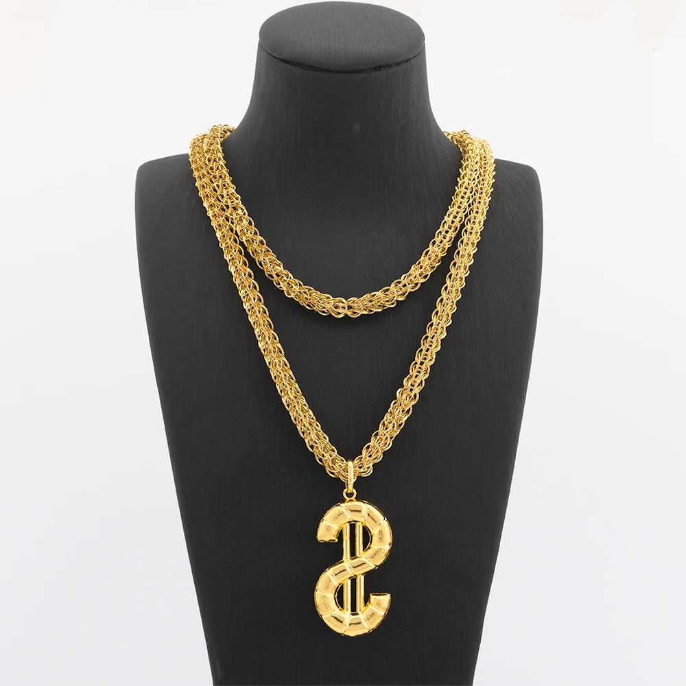 Collier Pendentif Carte d'Afrique – Plaqué Or 18K – Chaîne 100 cm – Mixte