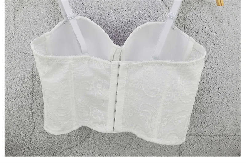 Top Corset Court Sexy Y2K Club Décor Perles — Camisole Shaper Été Visivane