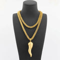 Collier Pendentif Carte d'Afrique – Plaqué Or 18K – Chaîne 100 cm – Mixte