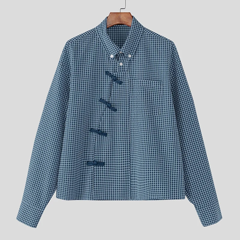 Chemise à Carreaux Homme — Coupe Ample, Coton-Polyester | INCERUN