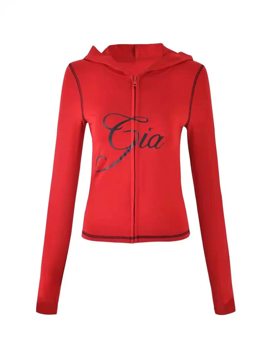 Nouvel ensemble minimaliste confortable GIA : veste à capuche zippée en velours et pantalon ample coupe slim en bleu