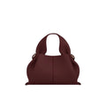 Sac Seau Plissé en Cuir Véritable — Bandoulière Luxe Couleur Unie