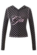 Ensemble veste courte à capuche zippée et pantalon, coupe slim, imprimé lettres, design à fils apparents, GIA