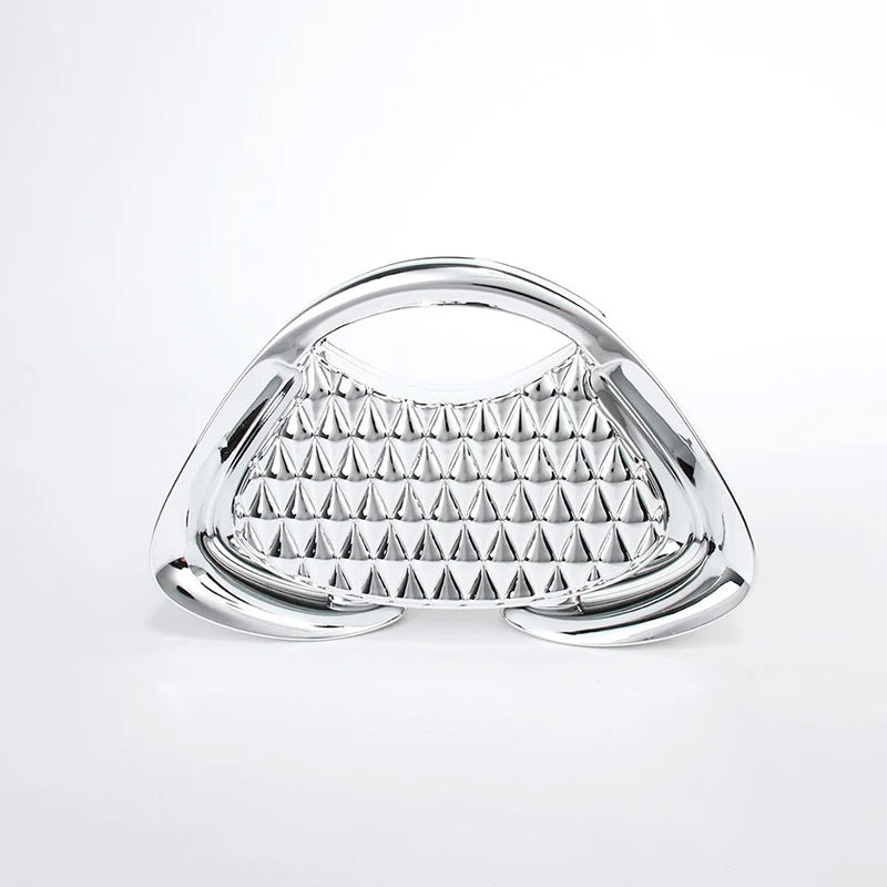 Minaudière Trapèze en Maille — Sac de Soirée Luxe Chaîne Métallique