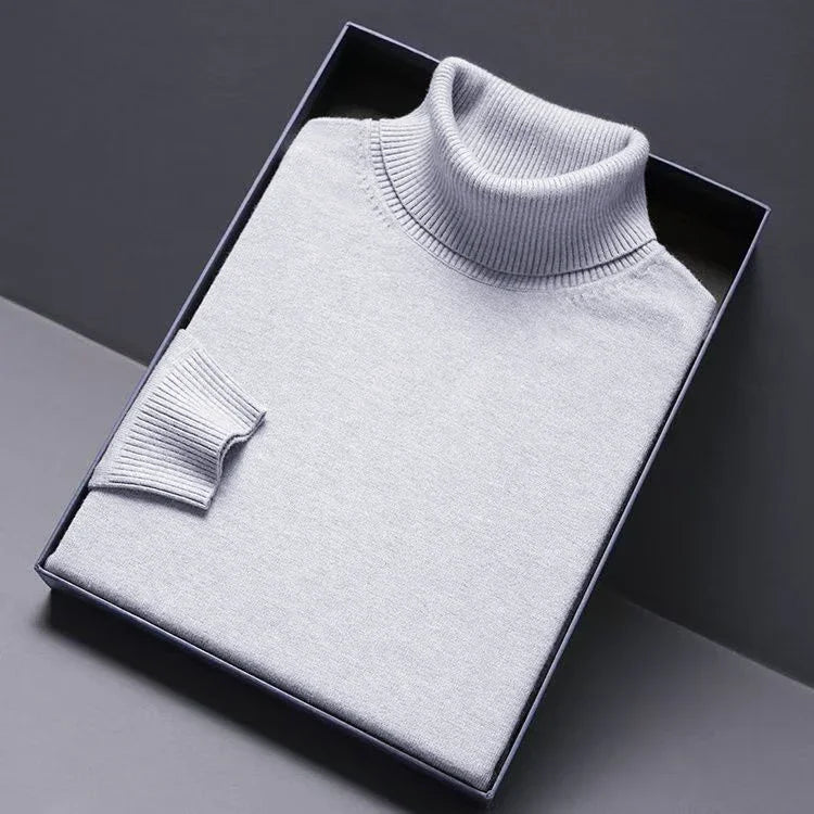 Pull Col Roulé Homme Luxe — Coupe Longue Couleur Unie Chaud Streetwear Minimaliste | ANIMAL GAME