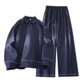 Ensemble 2 Pièces Sport Homme — T-Shirt Col Carré Manches Longues + Pantalon Élastique Décontracté | Printemps
