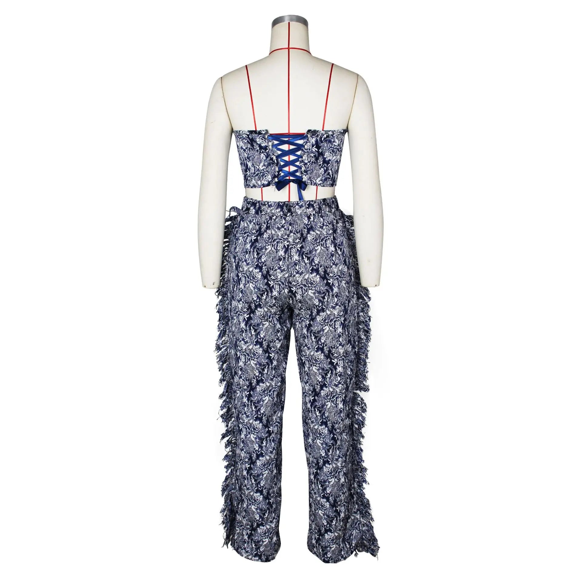 Ensemble 2 Pièces Streetwear — Haut Sexy + Pantalon Cargo Imprimé Floral Taille Élastique Soirée | Printemps 2025